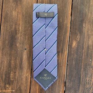 Canali Purple and Blue Geometric Men's Tie